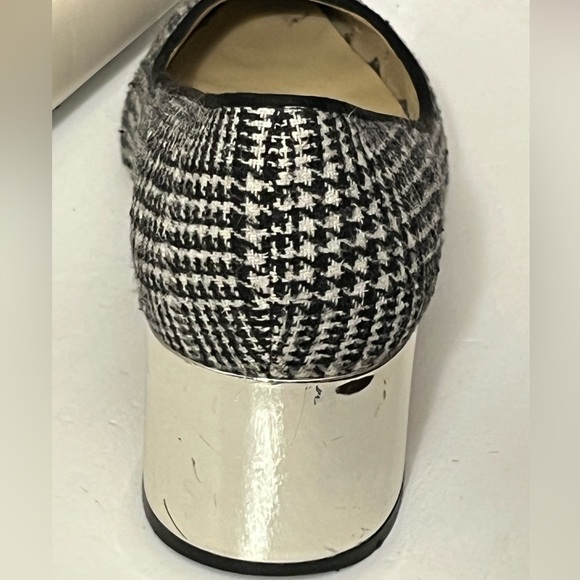 Ann Taylor EUC 8 & 1/2 - Black & White Tweed Print Leather Pumps - Picture 13 of 13